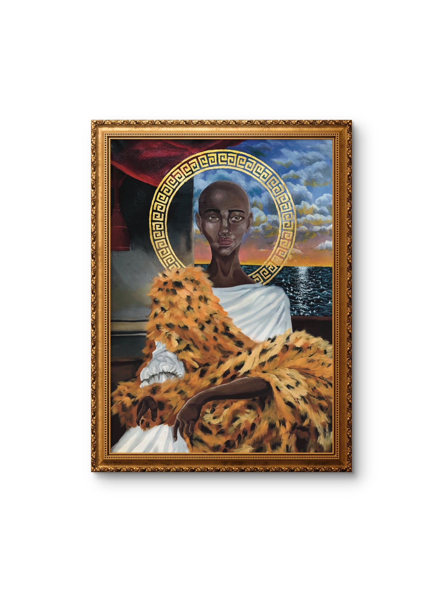“Lady by the Water” 32x45 Oil & Gold Leaf on Canvas